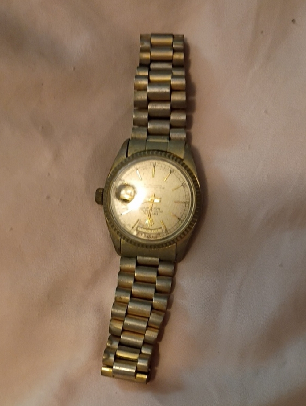 Vintage Gold-Tone Stainless Bracelet Watch